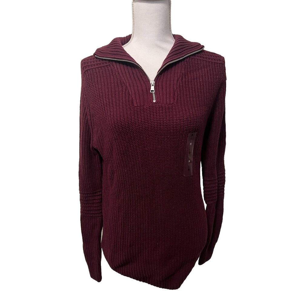 New INC International Concepts Purple 3/4 Zip Sweater Jacket Sz S